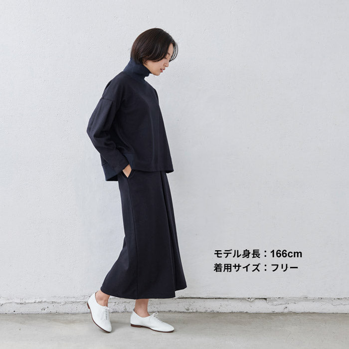 圧縮ウール100% リブ使い タートルプルオーバー