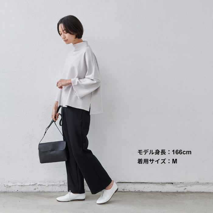 [フレアパンツ冬レディース]圧縮ウール100％脚長パンツ/日本製メール便可40代50代60代女性ファッションスタイルアップきれいめセミブーツカット