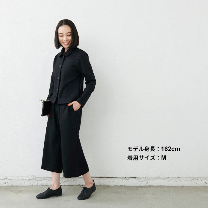 [丸襟ジャケットレディース]圧縮ウール100%マルエリジャケットプルオーバー/日本製30代40代50代60代30代女性ファッション毛100％フォーマル卒業式ママ入学式ストレッチニットセットアップ