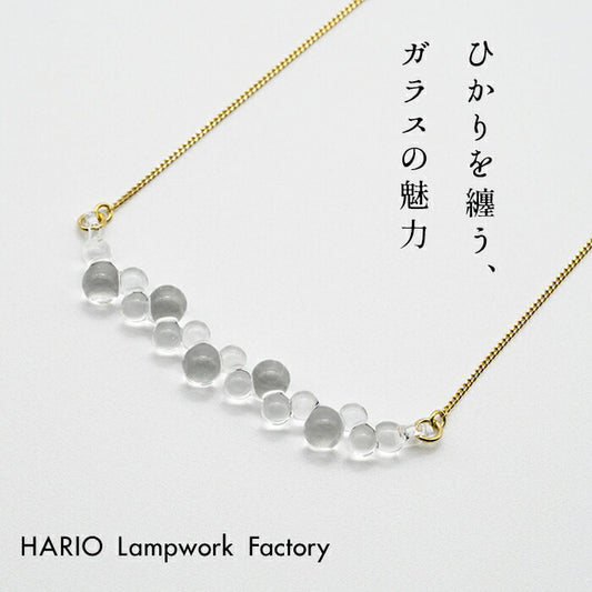 [ネックレスガラスHARIO透明]ネックレスグロスHARIOLampworkFactry/日本製40代50代60代強化ガラス揺れる水滴アクセサリーフォーマル卒業式入学式結婚式ギフトハンドメイド
