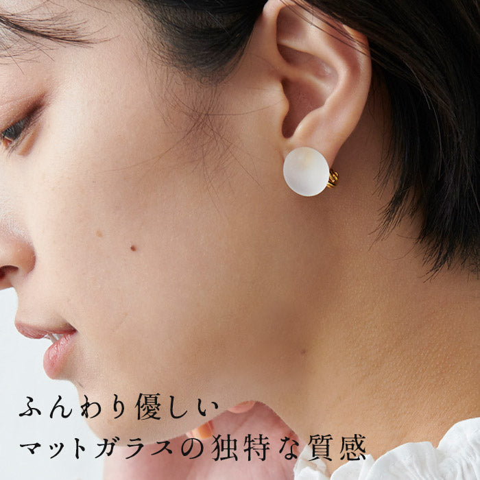 [イヤリングピアスガラスHARIO]HARIOLampworkFactryイヤリングピアスマユHAA-MY-002EHAA-MY-001P/日本製40代50代60代ハンドメイドアクセサリーフォーマル卒業式入学式結婚式チタンアレルギー対応