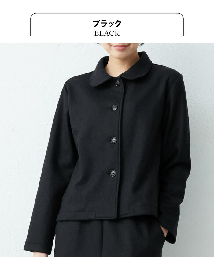 [フォーマル卒業式スーツ母セットアップ礼服]圧縮ウール100％丸襟ジャケット+ロングスカート/日本製30代40代50代60代ジャケットスカート丸襟マルエリ入学式ママ冠婚葬祭