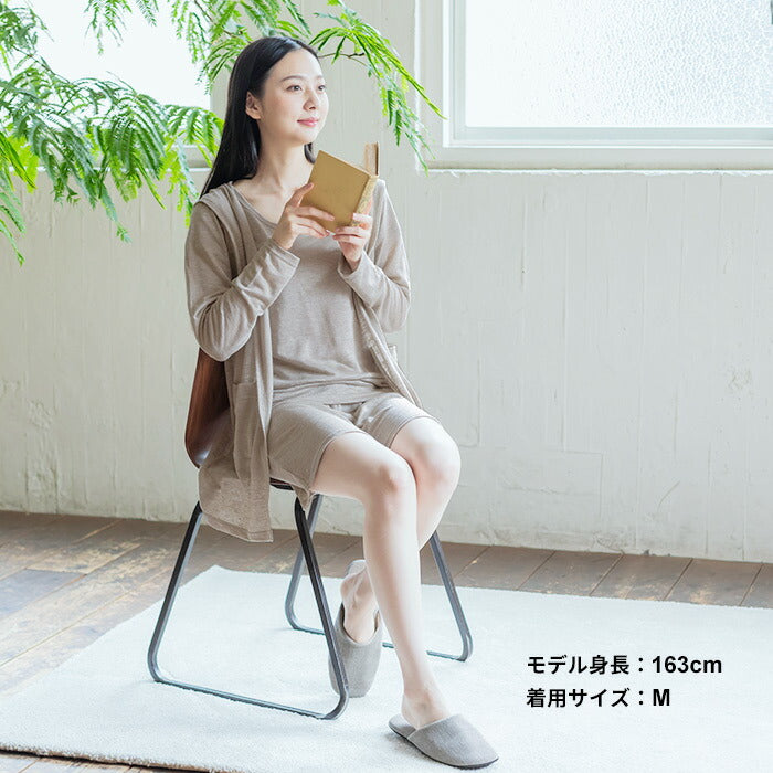 [ペチパンツレディースパンツ]プレミアムリネン100%ショートぺチパンツ/日本製メール便可40代50代60代30代ペチショートパンツルームウェアパジャマ天然素材麻リネン吸湿速乾抗菌春夏インナー