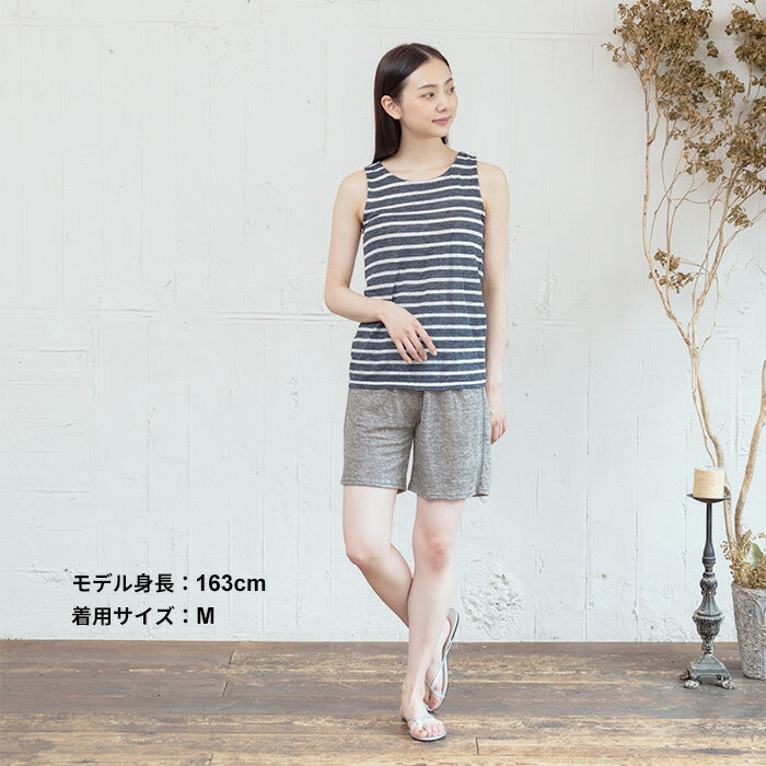 [ペチパンツレディースパンツ]プレミアムリネン100%ショートぺチパンツ/日本製メール便可40代50代60代30代ペチショートパンツルームウェアパジャマ天然素材麻リネン吸湿速乾抗菌春夏インナー