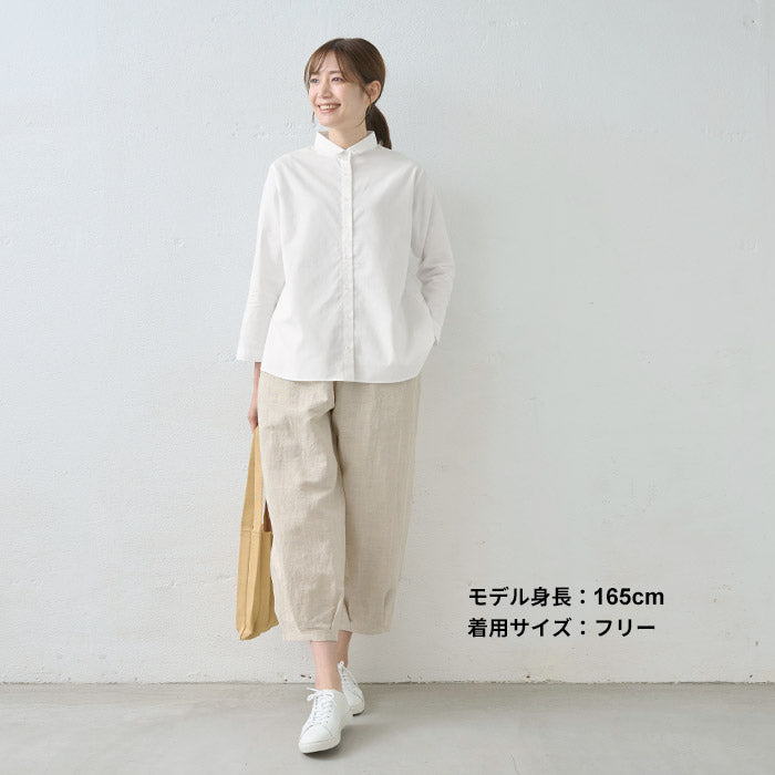 [シャツ長袖シャツレディース]コットン100％ミニマムカラーシャツ/日本製40代50代60代30代女性コットン綿綿100羽織りゆったり大人シャツ天然素材アイロン可大人服春夏秋冬
