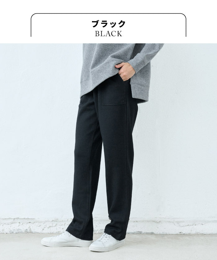 [パンツレディーステーパード]圧縮ウール100%ベイカーテーパードパンツ/日本製40代50代60代女性ウール毛テーパード暖かフォーマルきれいめボトムスボトム冬秋大人服