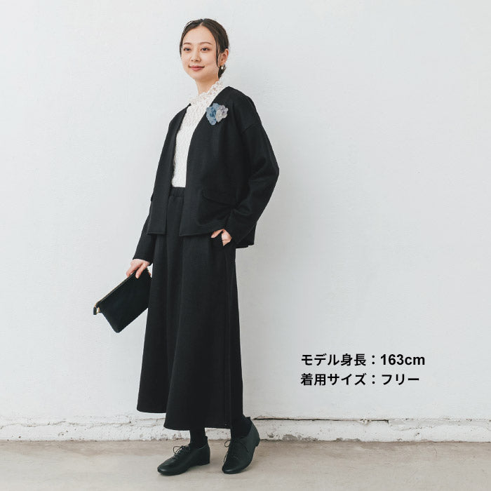 [スカートきれいめフォーマル]強圧縮ウール100％ロングスカート/日本製30代40代50代60代女性ロングウールグレーネイビーブラックシンプルカジュアル大きいサイズLL防寒暖かい冬秋