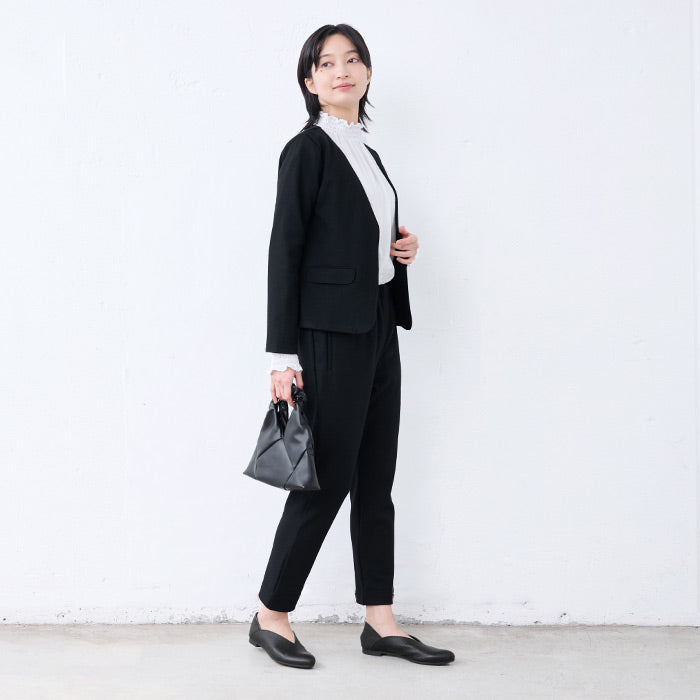 [スリッポンレディースレザー]本革VカットバブーシュRecipe/日本製40代50代60代30代女性柔らかい革靴レシピアーモンドトゥフラットシューズ歩きやすい痛くないブラック黒ベージュアイボリー2E相当牛革