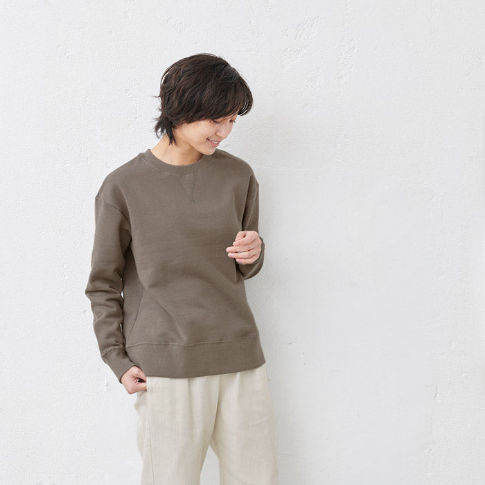 [綿100裏起毛あったかトレーナーレディース]コットン100％ふわふわ裏起毛トレーナー/日本製30代40代50代60代女性ファッション無地カジュアルスウェットガゼットシンプル