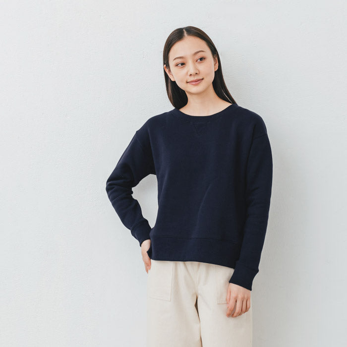 [綿100裏起毛あったかトレーナーレディース]コットン100％ふわふわ裏起毛トレーナー/日本製30代40代50代60代女性ファッション無地カジュアルスウェットガゼットシンプル