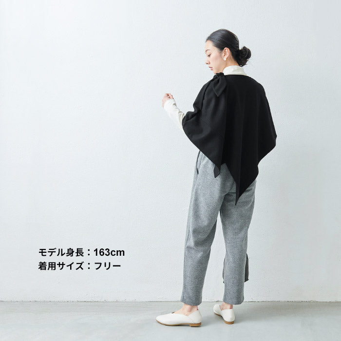 [ケープレディースポンチョ]圧縮ウール100%ケープ/日本製40代50代60代女性フォーマルラフ紺黒七五三母ママ入学式卒業式ミセスウール大きめゆったり防寒冬秋