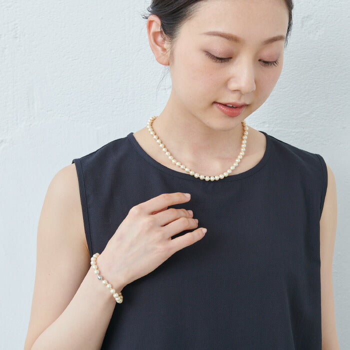 [母の日ギフトプレゼント]コットンパール2WAYネックレス/日本製メール便可軽い軽量ロングネックレスブレスレットシンプルアクセサリー卒業式入学式