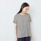 プレミアムリネン100%フレアTシャツ 杢グレー