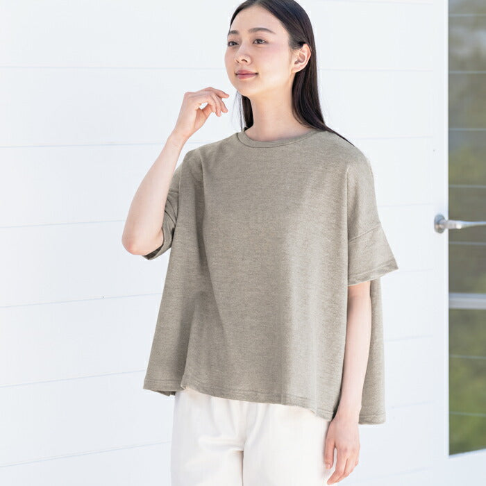 プレミアムヘビーリネン100%ドロップショルダーTシャツ