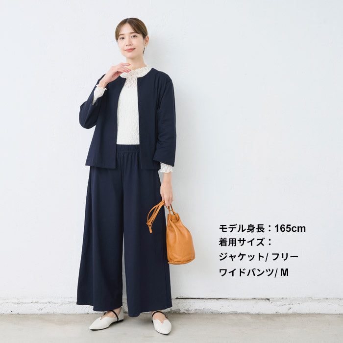 [セットアップレディース40代きれいめおしゃれ着痩せ]しっかり厚手フレンチリネン100％ヘビーキャンバスモックネック+アンクルパンツセット/日本製50代60代30代女性ファッションリネンブラウスシャツ麻100