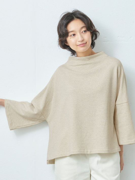 リサイクル ＆ オーガニックコットン 裏毛 モックネック トレーナー
