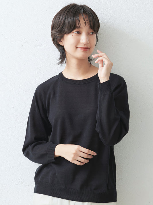 シルク混 クルーネック セーター