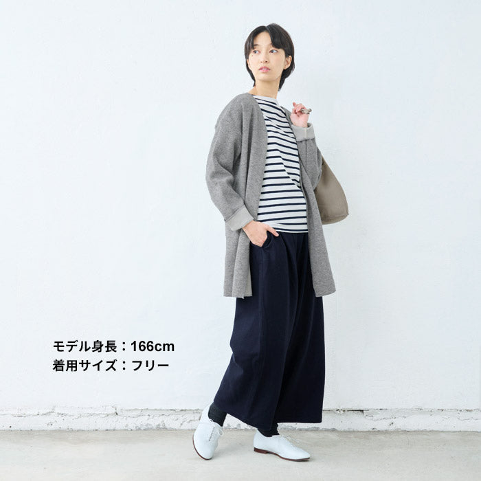 [バルーンパンツコクーンパンツレディース秋冬]強圧縮ウール100％バルーンパンツ/日本製40代50代60代30代女性ファッションウエストゴム毛100暖かゆったり厚手秋冬サーカスパンツロング丈