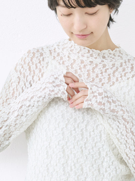 オーガニックコットンレースプルオーバー