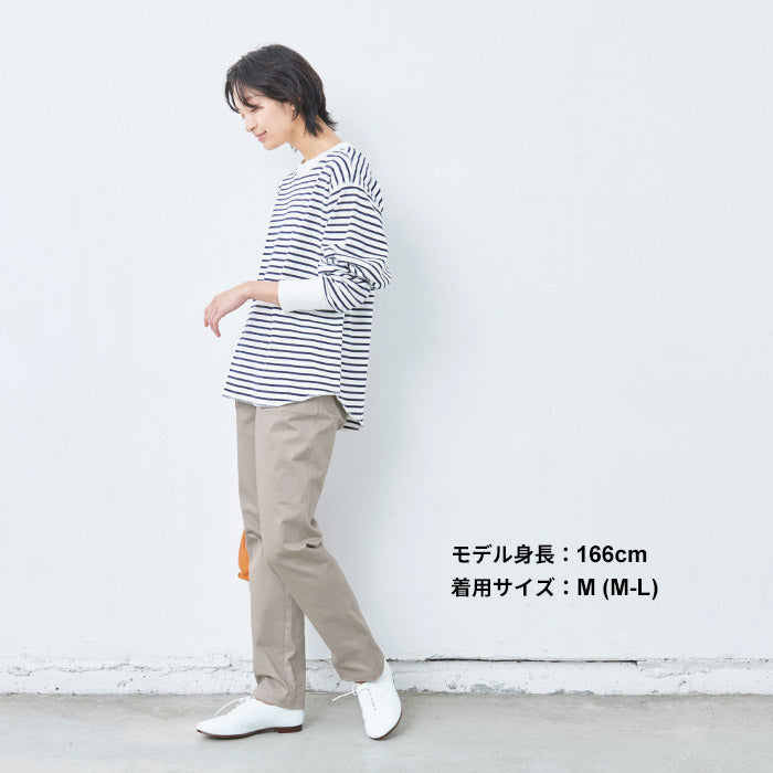 [テーパードパンツレディース春]コーマツイルストレッチベイカーパンツ/日本製40代50代60代30代女性ベイカーパンツストレッチパンツウエストゴムコットン綿すっきり上品大人綺麗きれいめ春夏