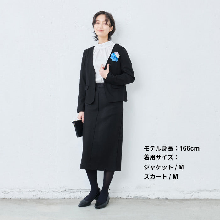 [卒業式セットアップ40代]コットンツイードジャケット+タックワイドパンツ/日本製30代50代おしゃれ洗えるストレッチ入学式母パンツスーツレディースママスーツフォーマルスーツ結婚式七五三