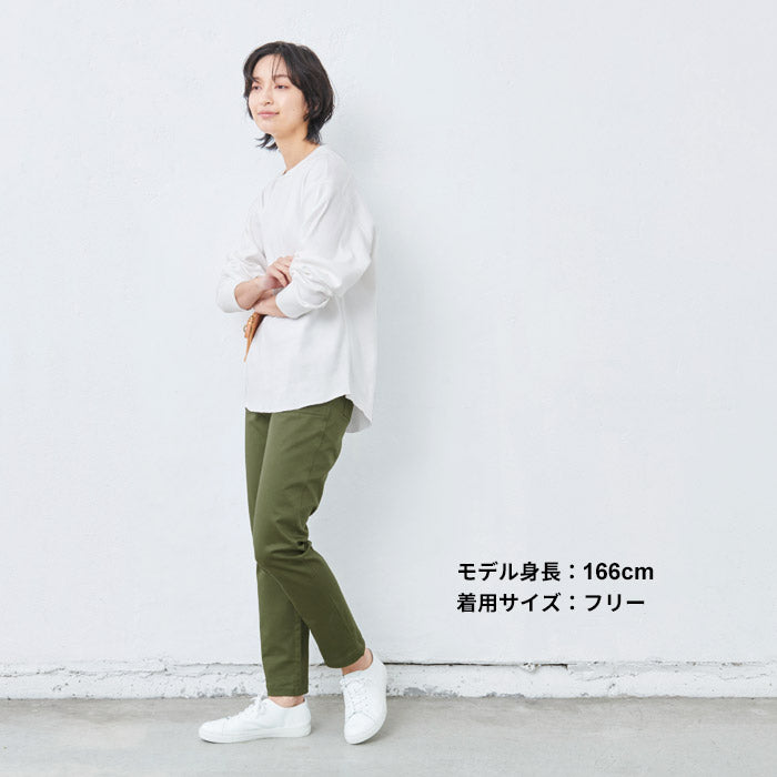 コットン100% フライス リブ使い プルオーバー ホワイト