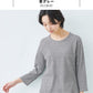 [Tシャツ長袖トップスレディース]ふわふわワッフル八分袖プルオーバー/日本製40代50代30代女性綿100％コットン100％ゆったり綿コットン無地インナー8分袖カジュアルきれいめシンプル