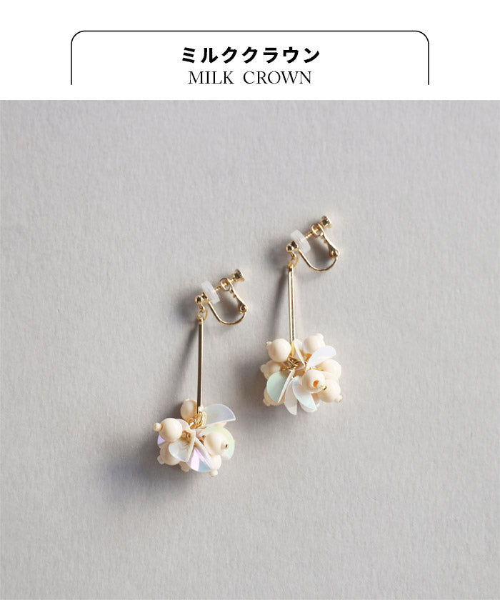 [アクセサリー手作りキットイヤリング]スパンコールのイヤリングキット工具付きMIYUKIFACTORY/日本製揺れるイヤリングシンプルギフトプレゼント贈り物お祝い