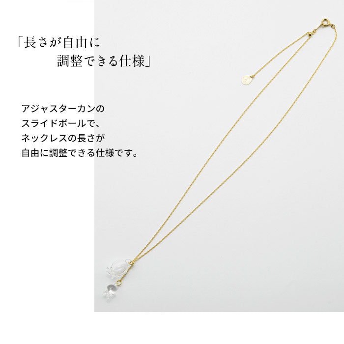 [ネックレスガラスHARIO透明]HARIOLampworkFactryネックレスリリーHAP-L-001/日本製30代40代50代60代強化ガラス揺れるスズラン花フォーマル卒業式入学式結婚式ギフトハンドメイド