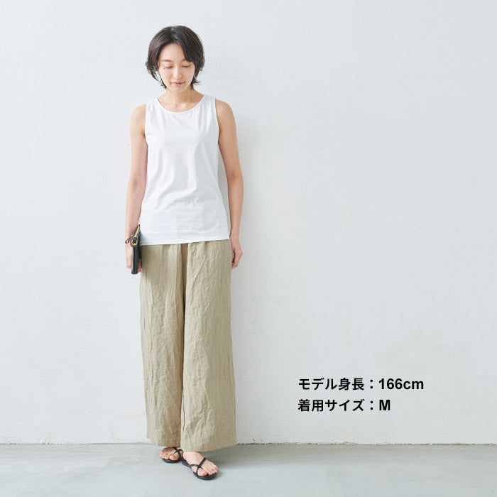 [タンクトップレディースインナー綿100％]オーガニックコットン強撚タンクトップ/日本製30代40代50代60代メール便可コットン100％綿100冷感接触冷感ノースリーブドライタッチ夏重ね着シャツ