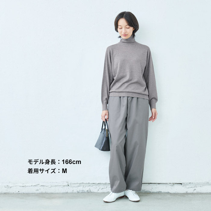 [長袖タートルネックレディースシルク]シルク混タートルプルオーバー/日本製40代50代30代女性ファッションインナーニット無地薄手上品シンプルカジュアルナチュラル重ね着秋冬秋冬
