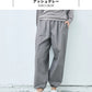 コットン100％コーマバーバリー2wayパンツ/日本製40代50代60代30代女性裾ゴム着回しウエストゴムポケット付き体型カバーゆったり無地シンプルきれいめ大人秋冬