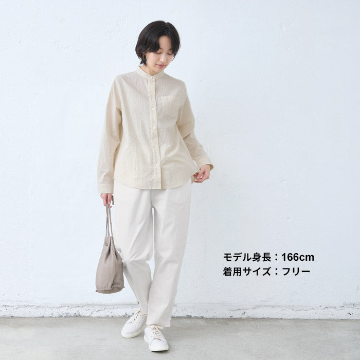 [テーパードパンツレディース股上深め]なめらかコットン100%股上ゆったりセミワイドパンツ/日本製40代50代60代30代女性ファッションウエストゴム綿100%カジュアルレギパン重ね着ポケット付春秋冬