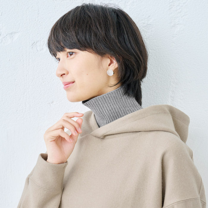 [付け襟タートルタートルネックリブ]オーガニックコットン付け襟ネックウォーマーrakura6650/40代50代60代洗えるおしゃれ首カバーレディースあったかあたたかい綿コットンつけ襟重ね着風冷え対策防寒レイヤード風