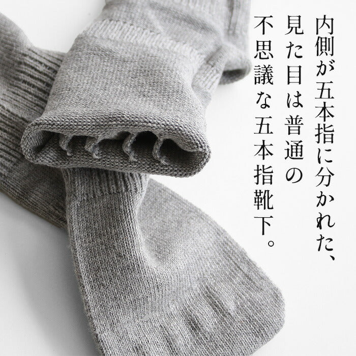 [五本指ソックスレディース綿]オーガニックコットン不思議な5本指靴下rakura4200/40代50代60代女性ファッションコットン無縫製ムレ蒸れにくい靴下5本指吸汗快適厚手冷え取りムレ予防足の臭い予防ラクラ