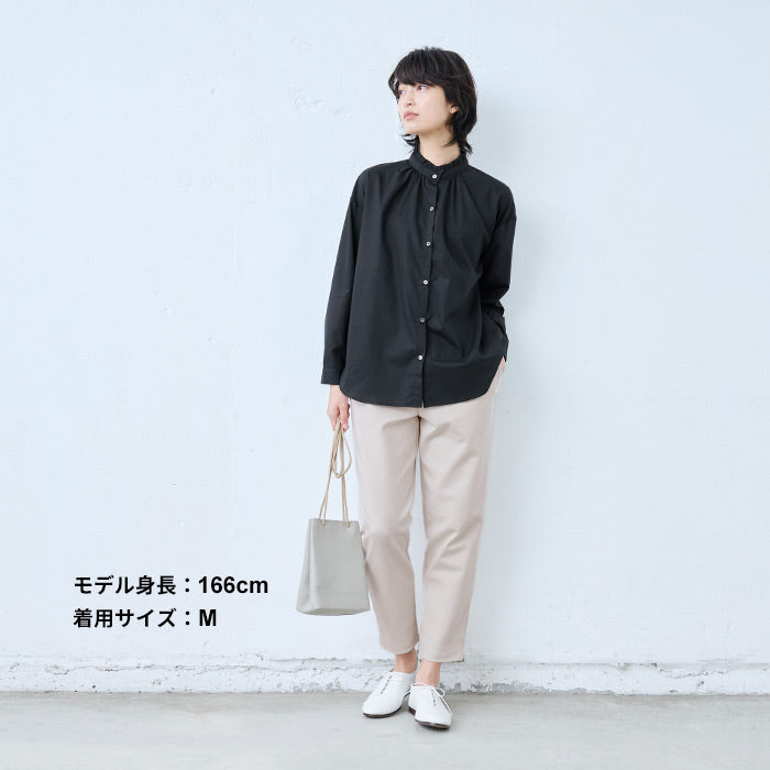 [ストレッチパンツレディースきれいめ]コットン混ハイテンションストレッチアンクルパンツ/日本製40代50代60代30代女性ウエストゴム綿テーパードパンツカジュアル通勤オフィスポケット付春秋冬