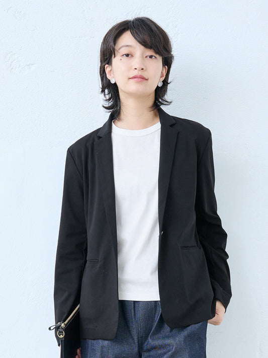強撚糸コットン100% こなれテーラードジャケット