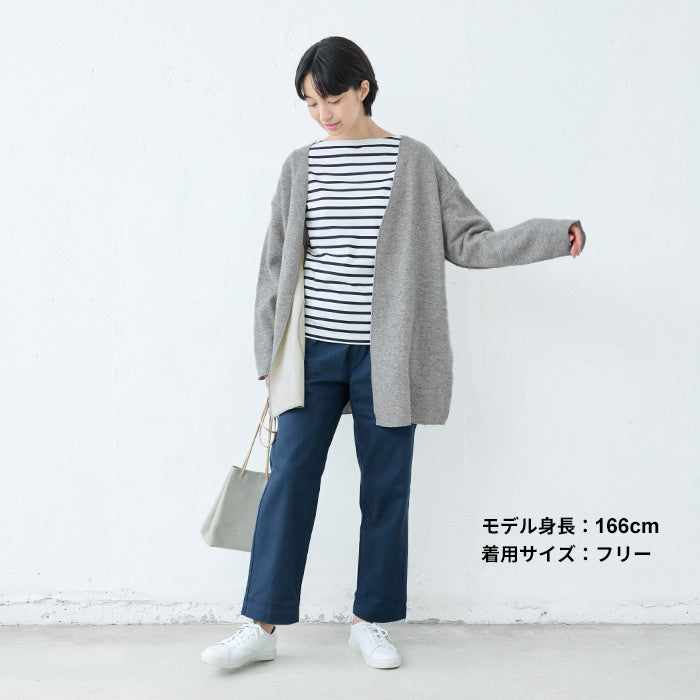 [カーディガンレディース厚手秋冬]ニュージーランドウールコットンコーディガン/日本製40代50代60代30代女性ファッションきれいめガウン羽織もの暖かいおしゃれ暖かゆったりコートミドル丈