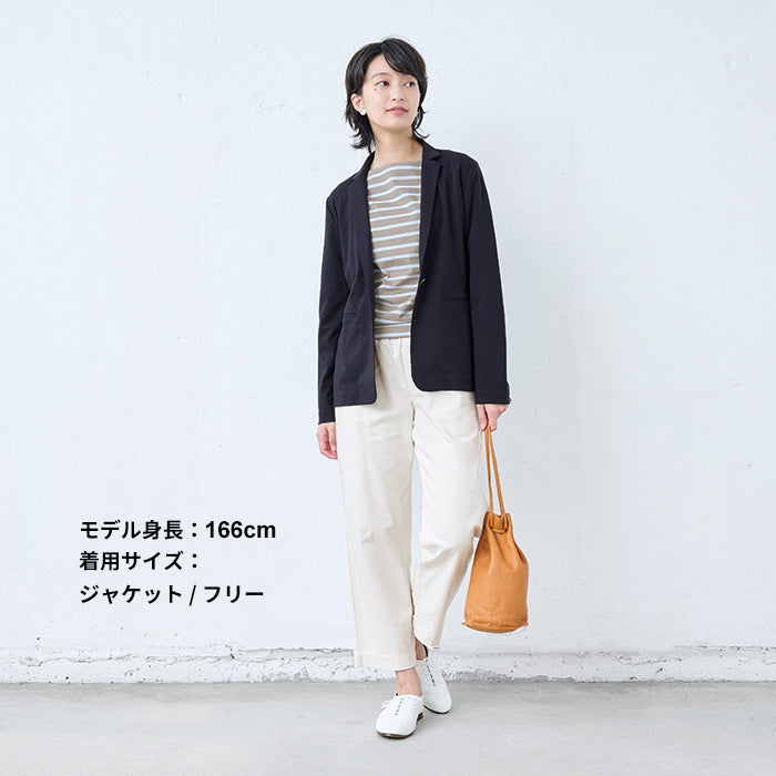 [パンツスーツ結婚式フォーマルミセススーツ50代]強撚糸コットン100％こなれテーラードジャケット+フルレングスガウチョ2点セット/日本製30代卒業式母ウォッシャブル手洗い可能洗えるストレッチ40代入学式ママスーツ