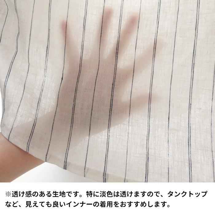 [リネンシャツブラウス半袖レディース]60番手先染めリネン100％Tブラウス/日本製40代50代60代30代麻100％麻半袖麻ナチュラル涼しい服トップス薄手夏ブラウスゆったり速乾抗菌