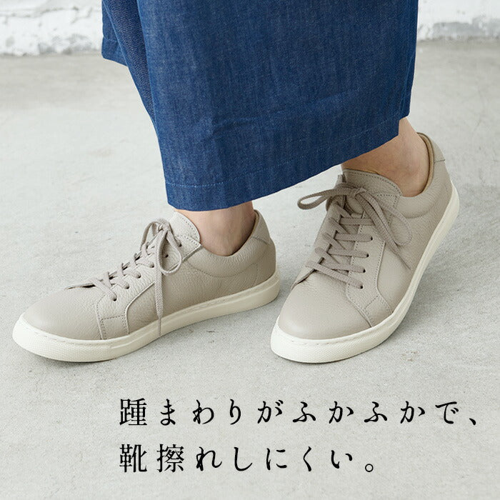 [スニーカーレディースきれいめ軽量]本革踵クッションスニーカーRecipeRP-336/日本製40代50代60代軽い疲れないおしゃれ2Eかかとクッションレザー柔らかい革靴疲れにくい幅広レシピ