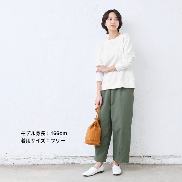 [トレーナーレディース無地綿]オーガニックコットン裏毛トレーナー/40代50代60代女性綿100％プルオーバースウェット長袖春秋トップスコットン100％春物春服ゆったり