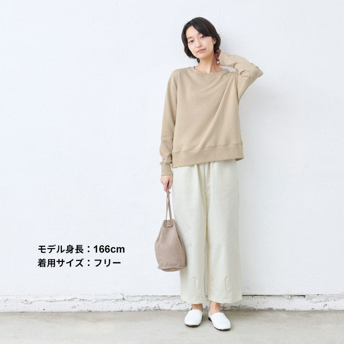 [トレーナーレディース無地綿]オーガニックコットン裏毛トレーナー/40代50代60代女性綿100％プルオーバースウェット長袖春秋トップスコットン100％春物春服ゆったり