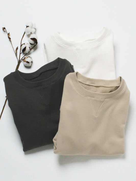 オーガニックコットン裏毛トレーナー