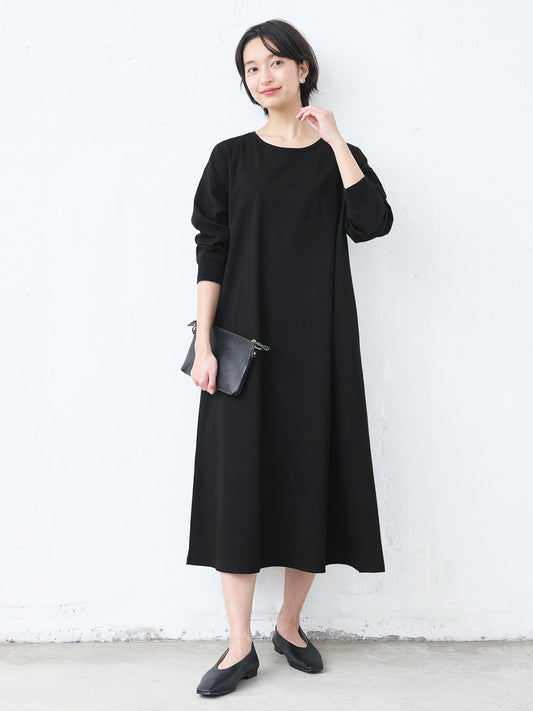強撚糸コットン100% リブ使いワンピース