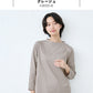 [tシャツレディース長袖白地綿100％]コットン100%Kandou天竺立体クルーネックTシャツ/40代50代60代女性ファッションカジュアル無地白コットンカットソーきれいめ体型カバー春秋オフィスオシャレゆったり