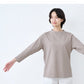[tシャツレディース長袖白地綿100％]コットン100%Kandou天竺立体クルーネックTシャツ/40代50代60代女性ファッションカジュアル無地白コットンカットソーきれいめ体型カバー春秋オフィスオシャレゆったり
