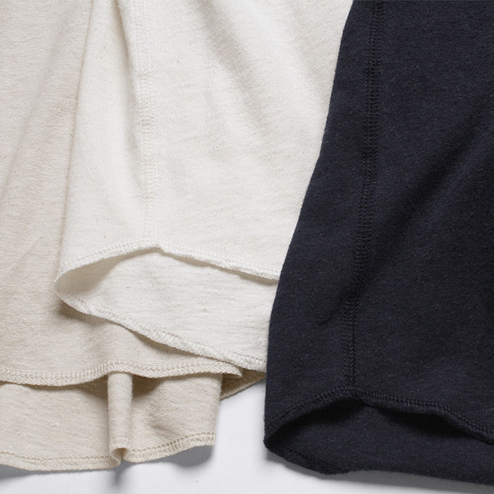 [tシャツレディース長袖春服トップス]コットン＆ヘンプジャージリブ使いTシャツ/日本製40代50代60代30代女性ファッション無地春おしゃれ消臭速乾ゆったりカットソー体型カバー麻秋