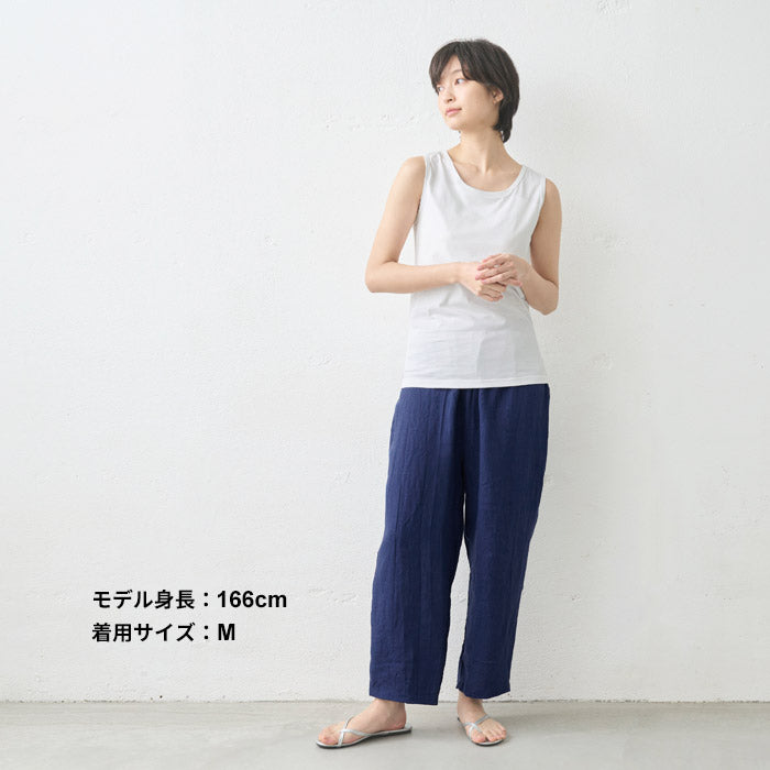 [タンクトップレディースカップ付きインナー]オーガニックコットン強撚カップ付きタンクトップ/日本製綿100天然素材パッド付きパット付肌着下着涼しい冷感ゆったり春夏