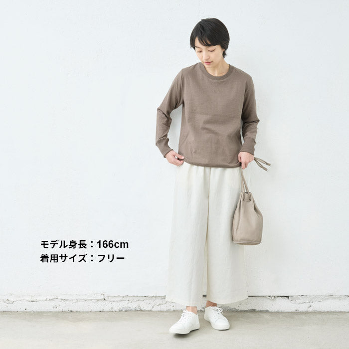[トレーナーレディース無地綿]オーガニックコットン100%マシュマロ接結リブ使いトレーナー/日本製40代50代60代女性綿100％プルオーバースウェット長袖薄手春秋トップス無地コットン100％